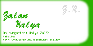 zalan malya business card
